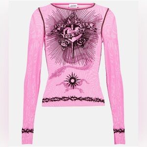 Jean Paul Gaultier Pink Sheer Top (Small)